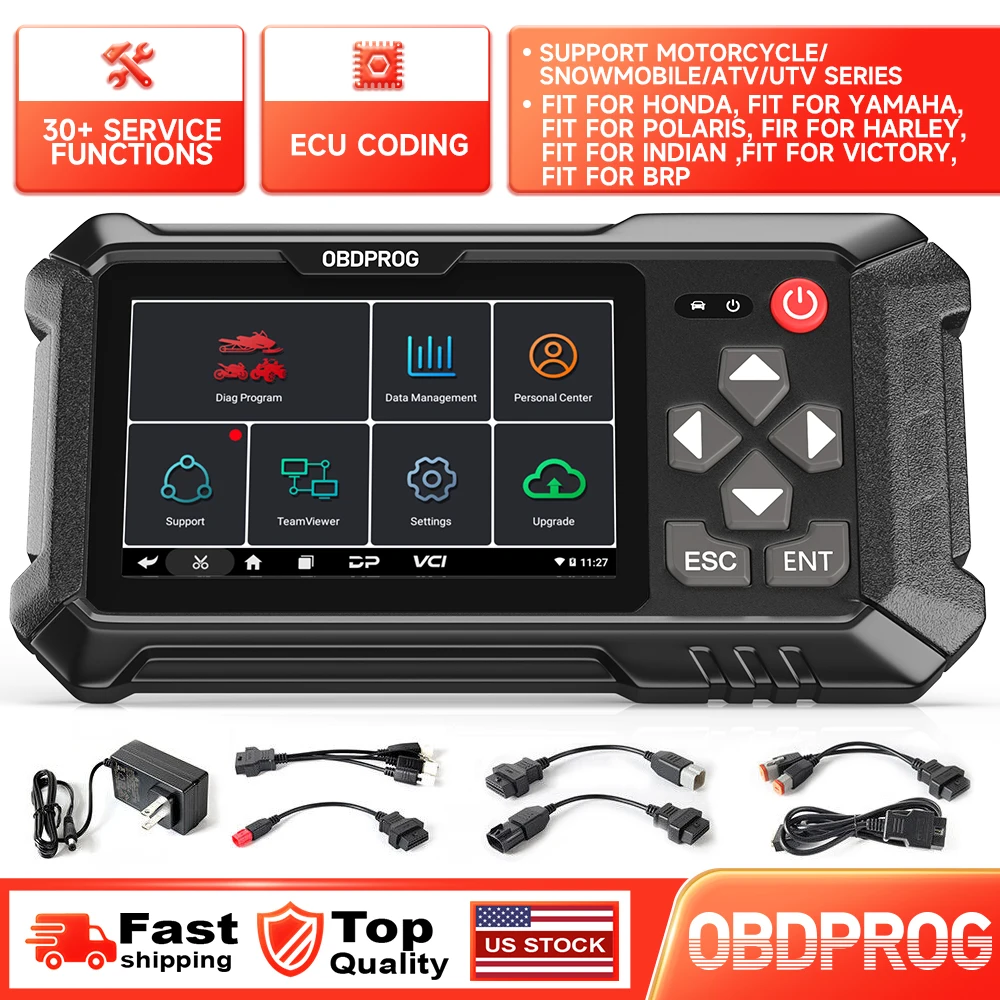 

OBDPROG MOTO 100 Мотоциклетный диагностический сканер Инструмент для кодирования ЭБУ ABS Сброс масла SRS TPMS EPB A/F Регулировка Инструмент для автоматического анализа двигателя