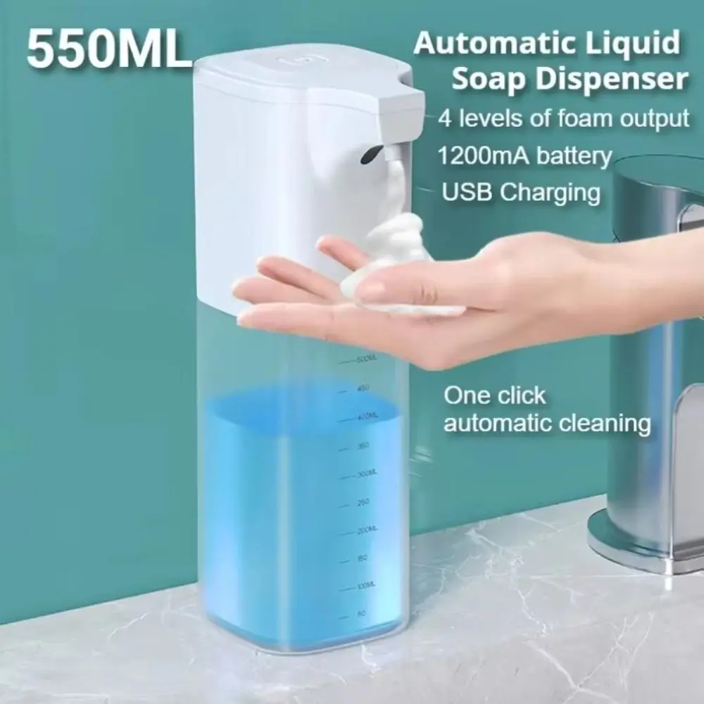 

Infrared Sensor Automatic Soap Dispenser 550ml Capacity Foaming Dispenser Touchless Soap Dispenser USB Charging