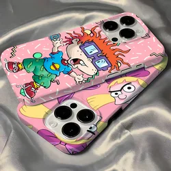 Hot Cartoon R-Rugrats Dinosaur Phone Case for IPhone 16 15 14 13 12 11 Pro Max XS XR XSMax 6 7 8 Plus Glossy HD Hard PC Cover