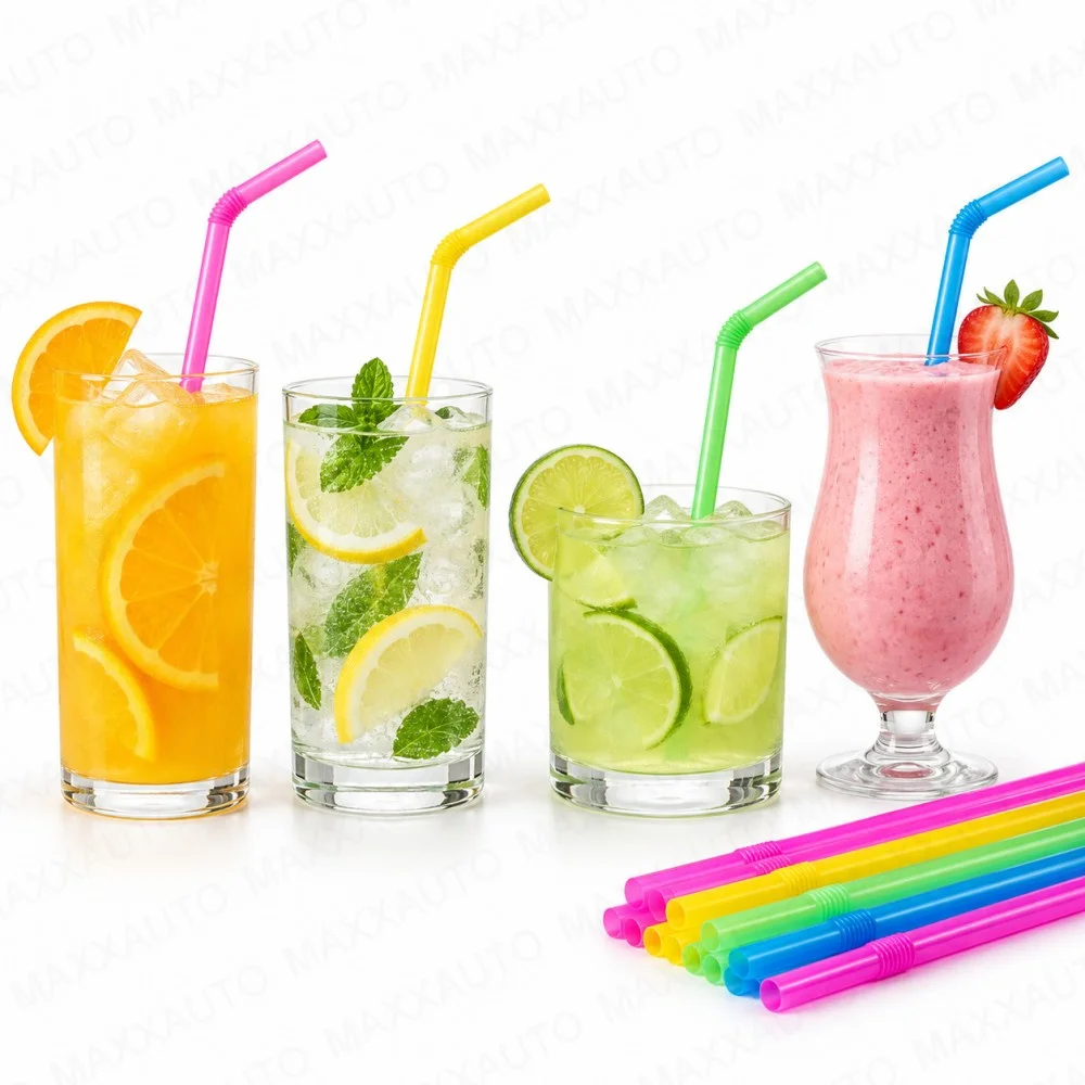100-3000 Stück Trinkhalme, biologisch abbaubar, wiederverwendbar, für Smoothies, Geburtstage, Hochzeiten, Partys, Küche, mehrfarbige Trinkhalme, Dropshipping. – Detail 4