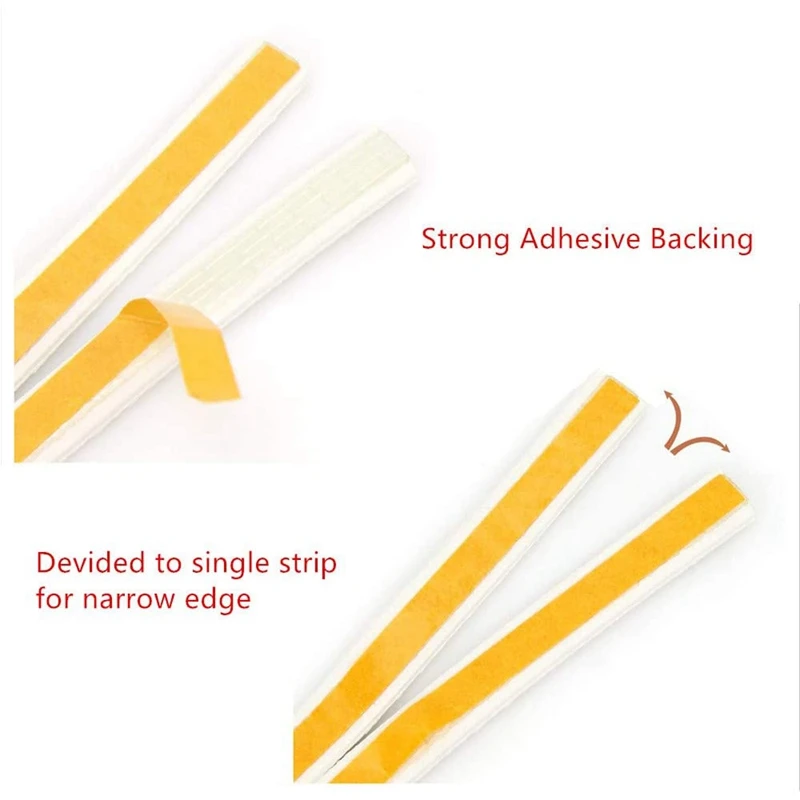 Weather Stripping Door Seal Strip Front Window Frame Foam Adhesive Rubber Soundproof, 2 Rolls Total Length 20M