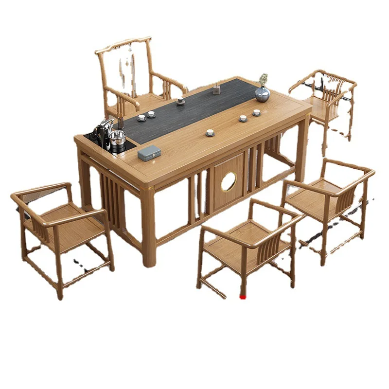 

Solid wood, tea table, combination, office, household, balcony, tea set
