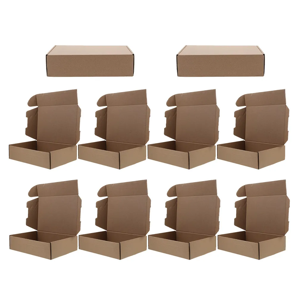 20Pcs Paper Shipping Boxes Corrugated Kraft Small Business Mailer Packaging Folding Storage Brown Mailing Carton
