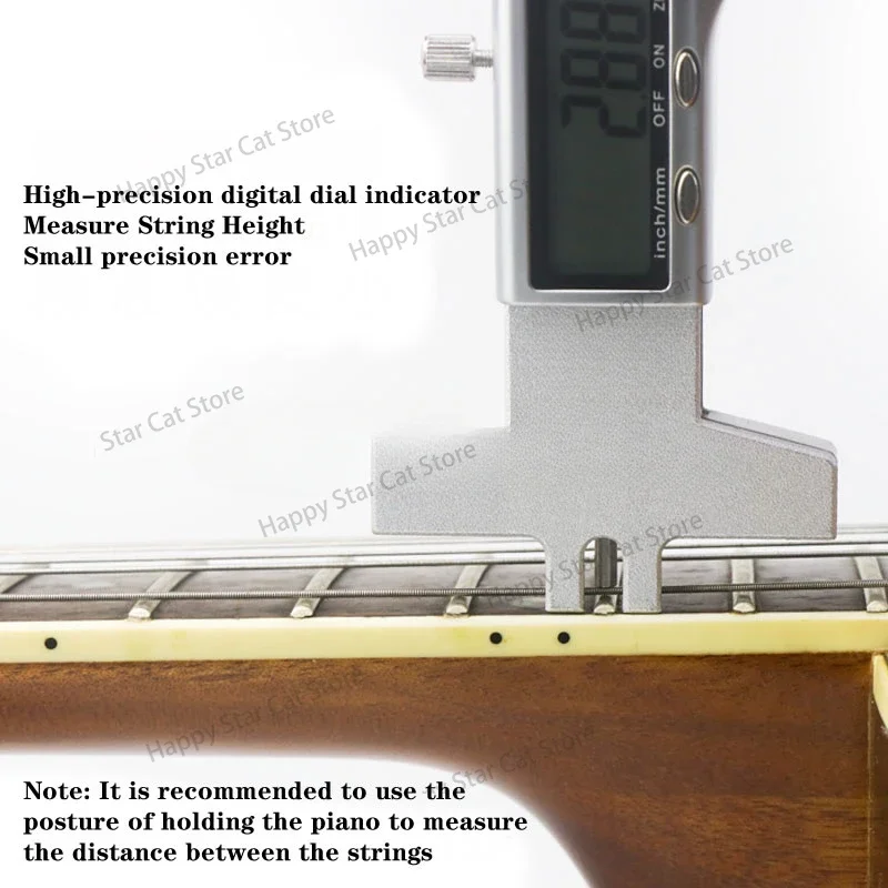 Guitar digital display string gauge, string height measurement dial indicator, electric/wooden guitar production or repair tools