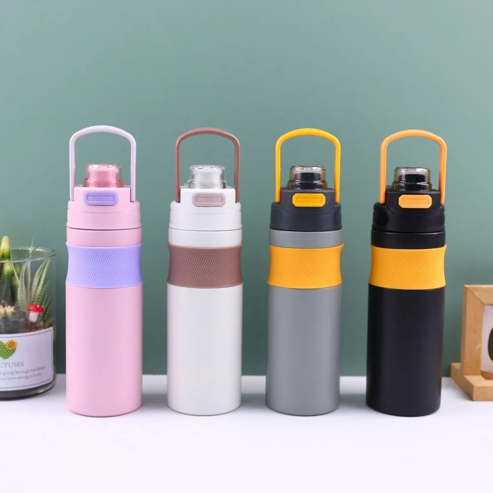 

Trendy 316 Stainless Steel Water Bottles Dual Drinking 600ml Sports Water Bottles Leakproof Lightweight Vacuum Mug for Outdoor
