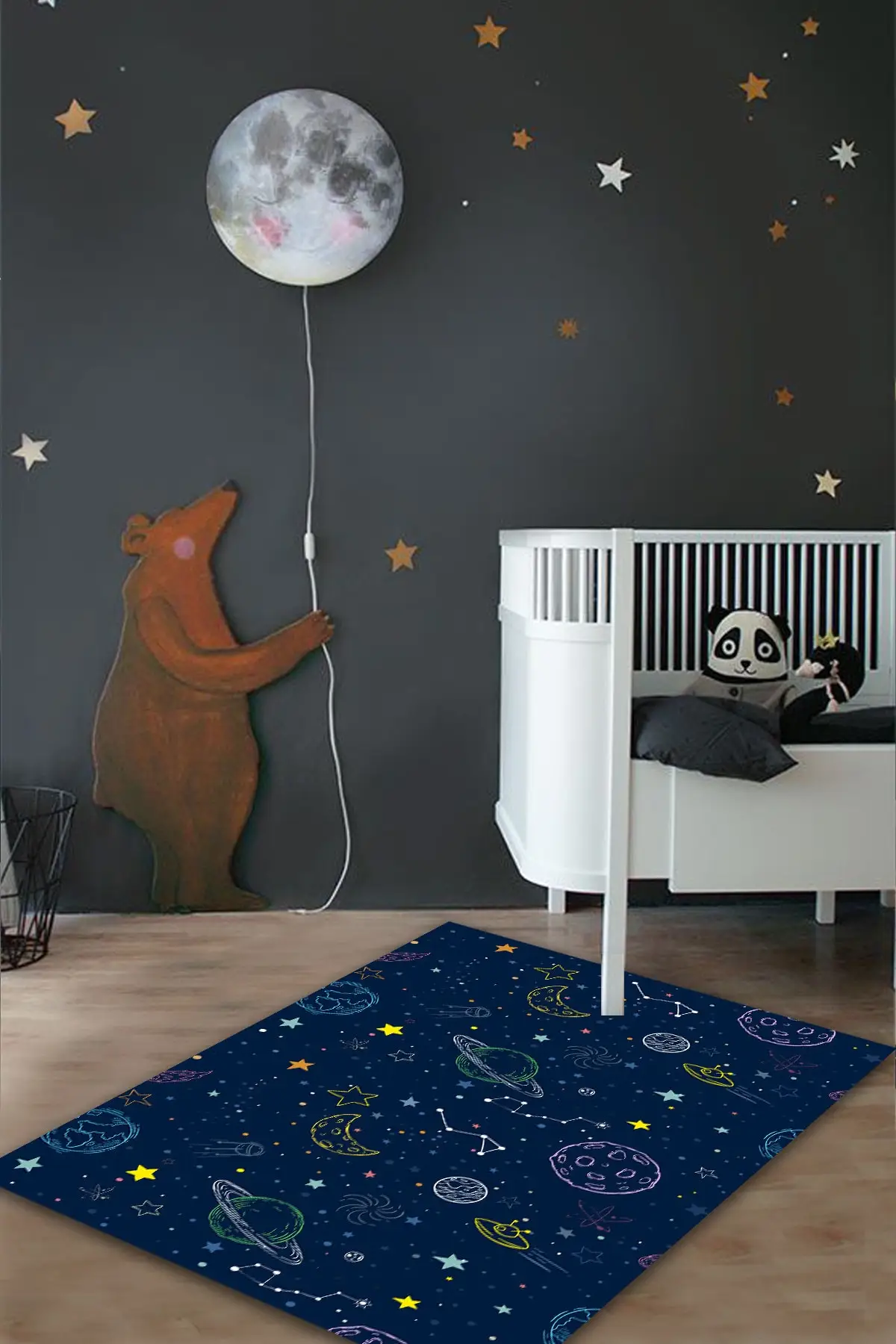 

DOLBOVI non-slip Dot base space patterned children rug digital printing runner Grn6