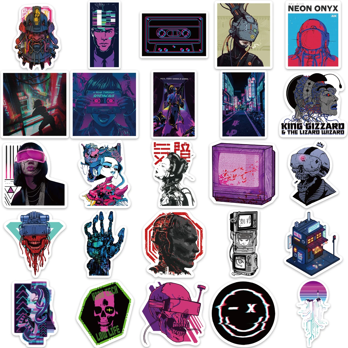 50PCS Harajuku Cyberpunk Y2K Stickers Vintage For  DIY Kids Notebook Luggage Motorcycle Laptop Refrigerator Decal Toys Decor