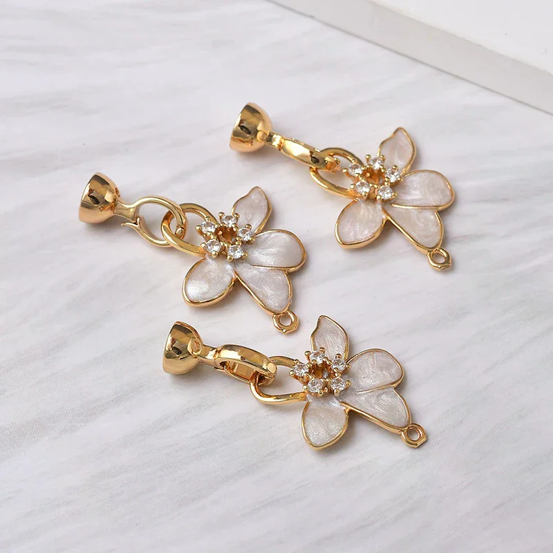 

Jewelry Making Gold Plated Flower Connector Fasteners Lock Closure Clasps Accessories for Diy Women Needlework Beads