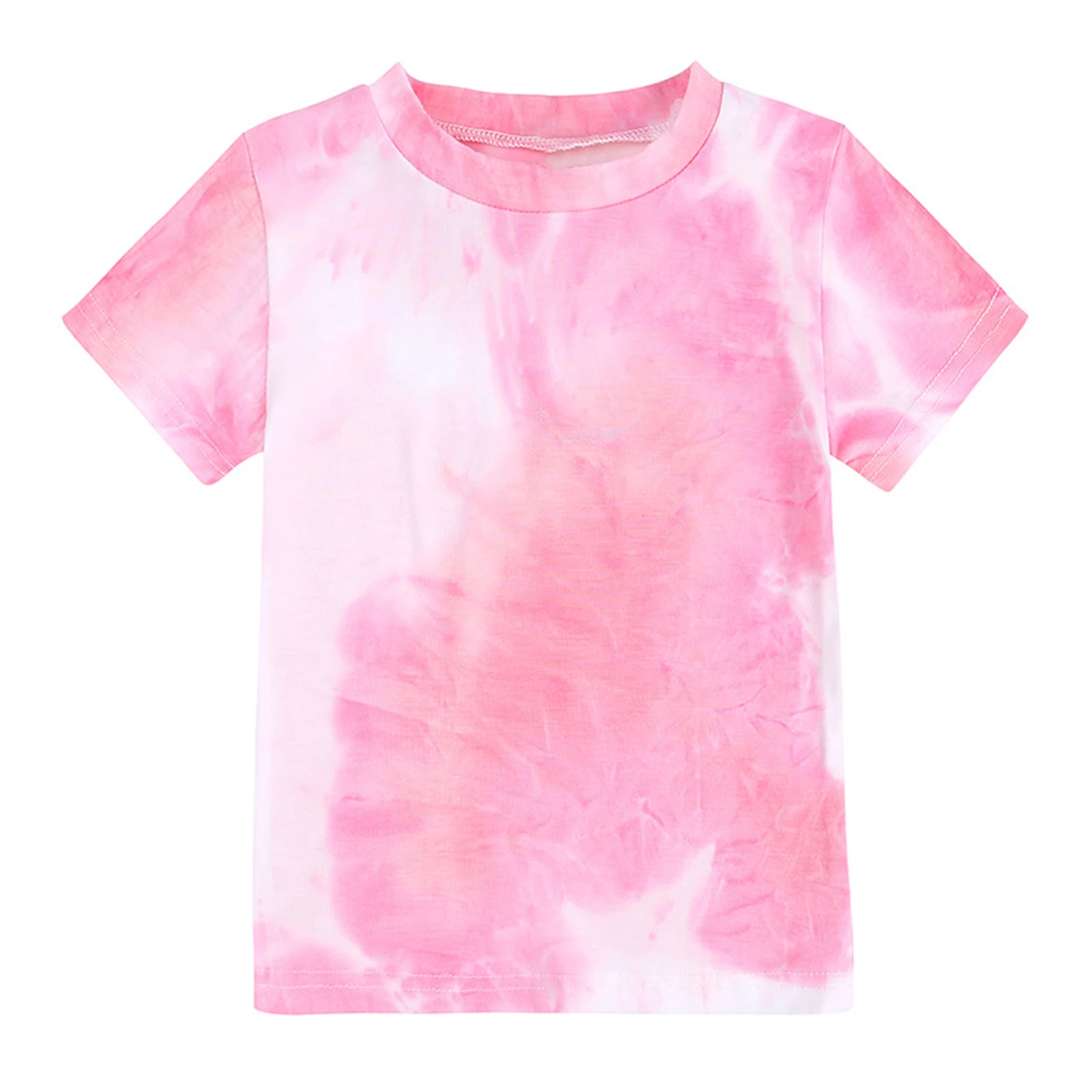 Nowe dziewczyny Tie Dye ubranie sportowe dzieci z krótkim rękawem koszula z okrągłym dekoltem ze ściąganym kapturem, długa zestaw spodni strój domowy codzienny Sport ubrania do ćwiczeń