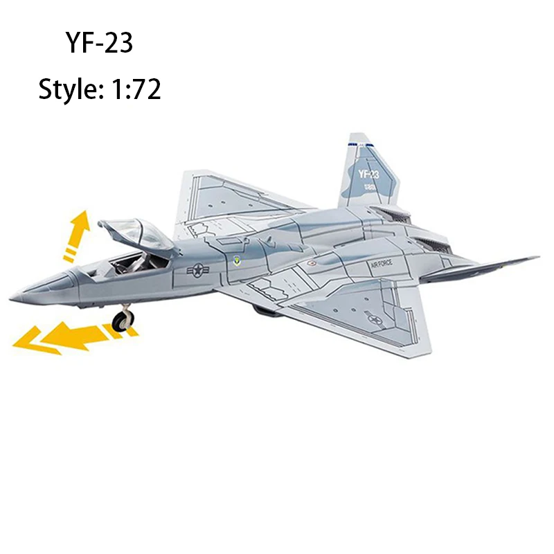 1:72 Creative Military Series YF-23 Stealth Fighter Building Blocks F16 SU27 YF23 F15 Single Seat Dual Engine Model Toys For Boy