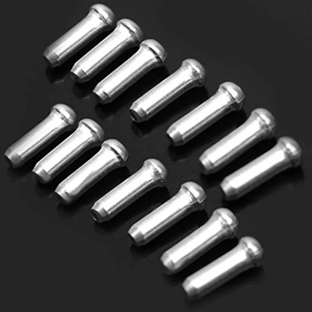 

100 pcs Bicycle Brake Cable End Tips Aluminum Alloy Crimp For Road Mountain Bike Brake Gear Cables Modified Vehicles Durable