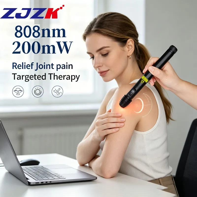 ZJZK Handheld Cold  Laser Therapy Pen Pain Relief Laser 808nm 200mW Portable for Neuropathy Sciatica Back Pain Neck Pain Relief