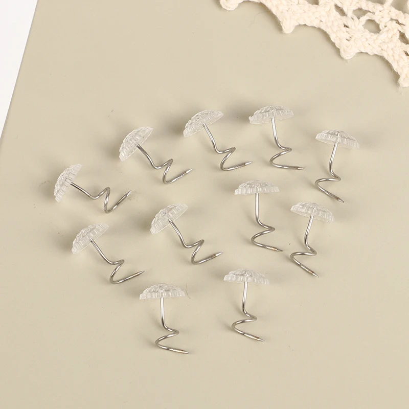 100 Pcs Clear Heads Twist Pins Fastener for Upholstery Blanket Chair Sofa Fixing Decorate Pins Repair Loose Drapery Pins