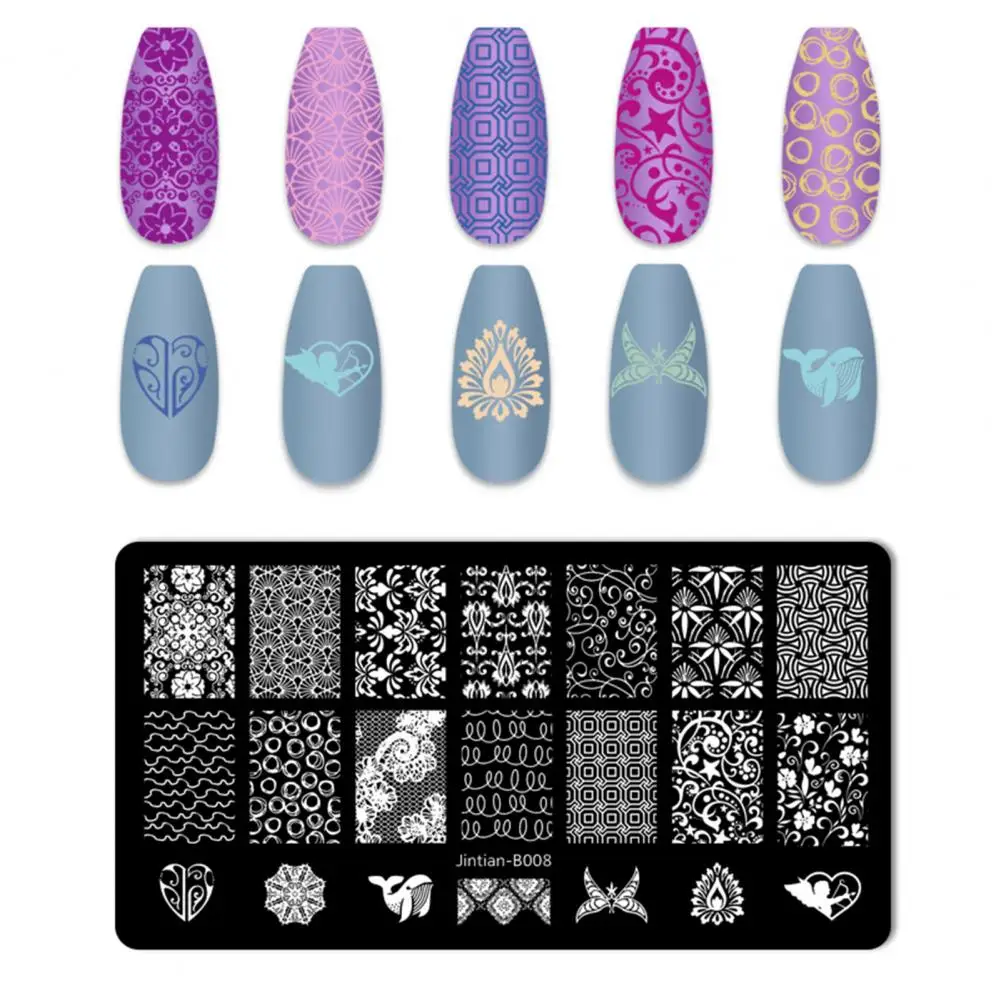 Nail Transfer Plate Reusable Manicure Transfer Template Clear Texture Nail Art Making Decorative Anti-deform Nail Template