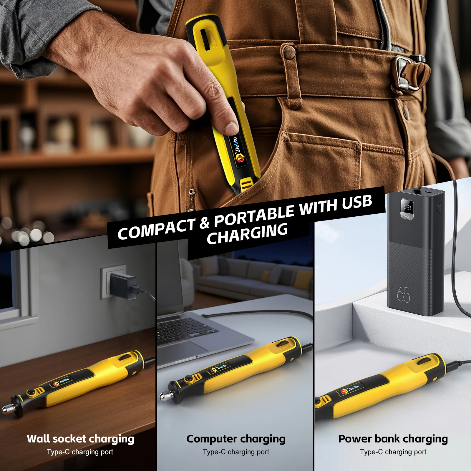 أداة دوارة لاسلكية ستبليس التحكم في السرعة يده مثقاب صغير أداة دوارة الطاقة DIY بها بنفسك اليشم تلميع الحفر النقش قطع