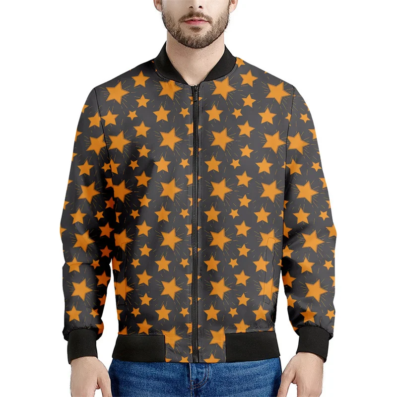 Cartoon Star 3d Printed Jackets Men Women Fashion Zipper Sweatshirt Streetwear Loose Coat Long Sleeve Zip Up Bomber Jacket