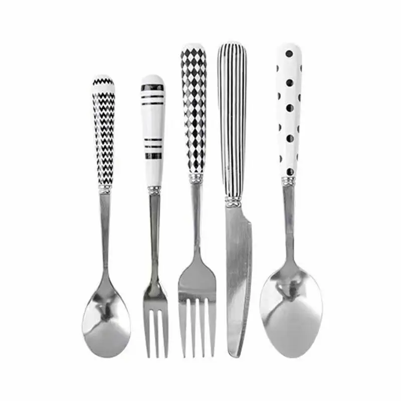 

NordicTableware Ceramic Stainless Steel High end Household Knife, Fork and Spoon Set European Supermarket Gift Box