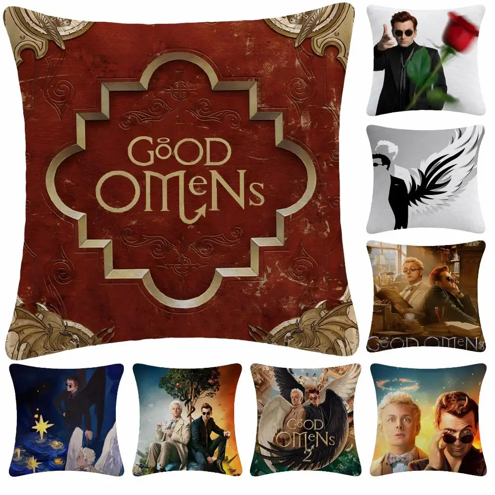 Series TV Drama G-Good Omens Cushion Cover Soft Plush  throw pillow Sofa Bedroom Living Room Car Dorm Home Decor Gift
