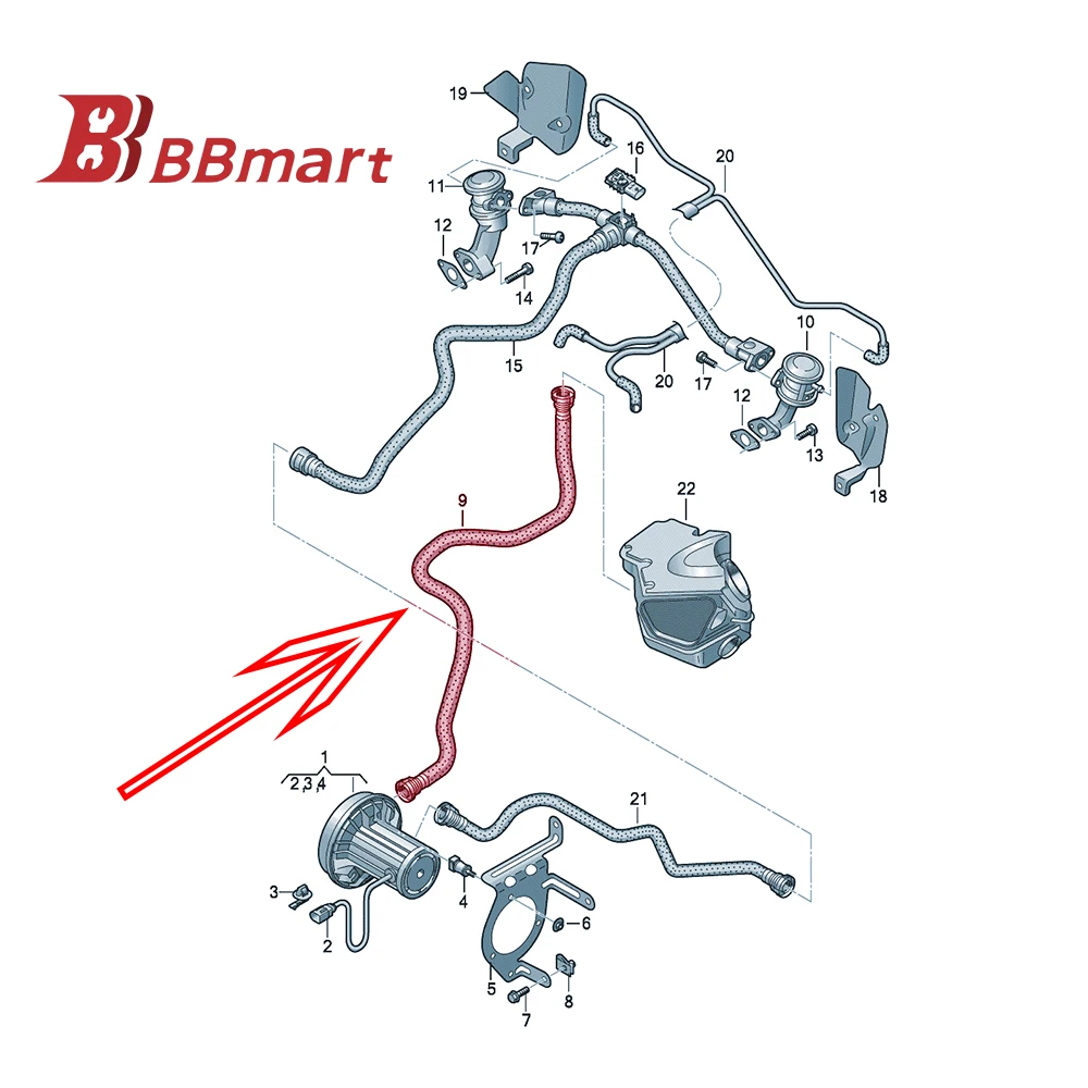 BBmart-Tubo de ar secundário para Audi Q5 Sportback, Conexão do motor, autopeças originais, 8R0133817