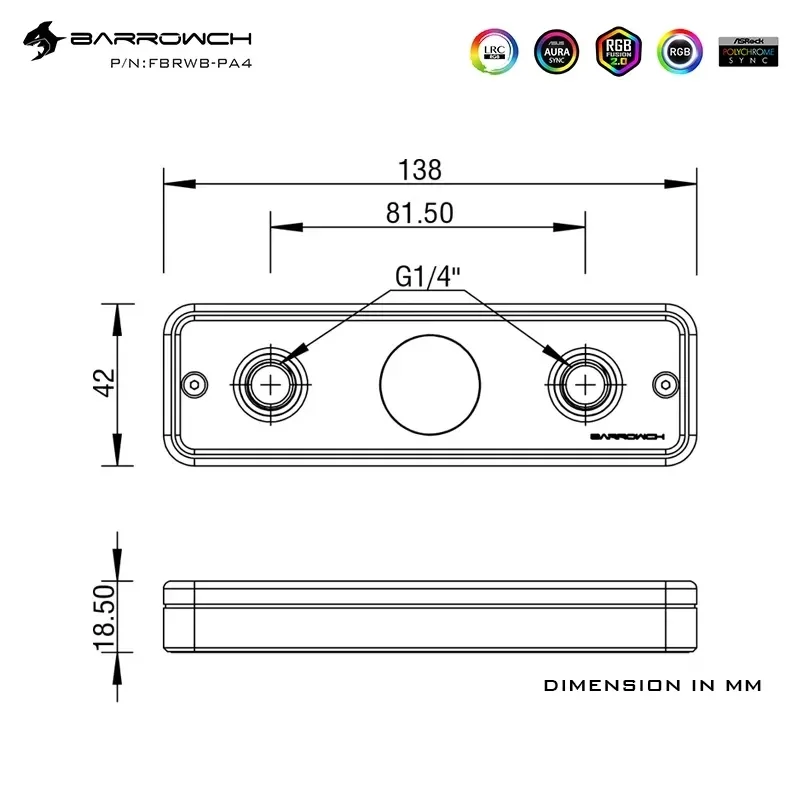 Imagem -05 - Barrow Memória Bloco de Água Ram Refrigerador Radiador Armadura de Refrigeração Vest Suporte Canais Display Digital para Ddr5 Ddr4 5v 3pin