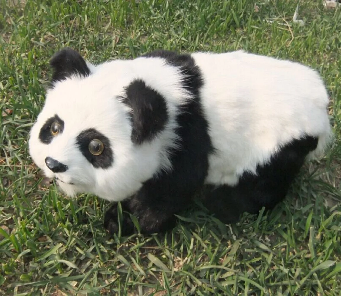 

cute simulation walking panda toy lifelike white&black panda doll gift about 43x22cm