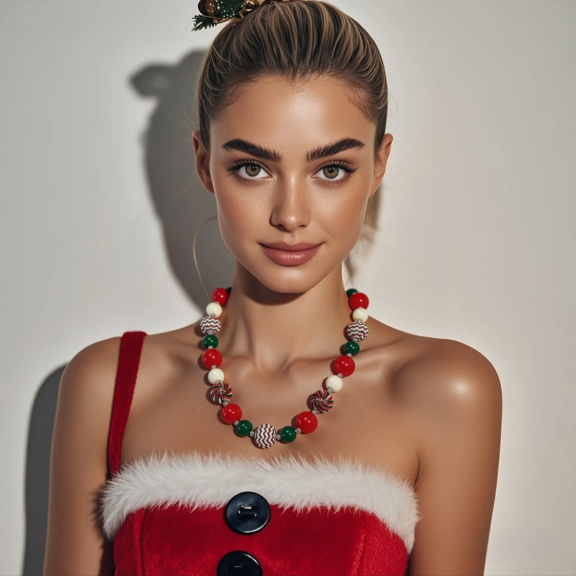 

DIY accessories Cross-border European and American fashion holiday necklace, colorful pearl Christmas necklace jewelry NK23530