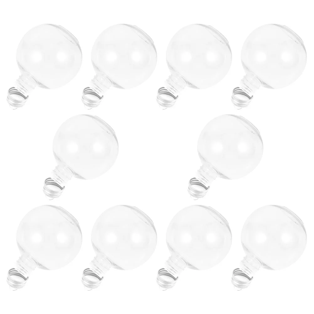 10 Pcs Light Bulbs Christmas Spherical Bottle Water Bottles Set Plastic Clear Milk Silver Anti-leak Multi-function Juice Travel