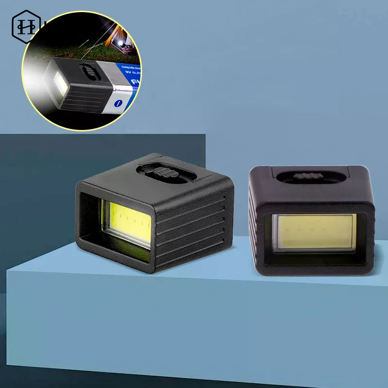New Mini 9V Battery Flashlight LED Key Light 6F22 Battery COB Outdoor Lighting Work Light Battery Not Included