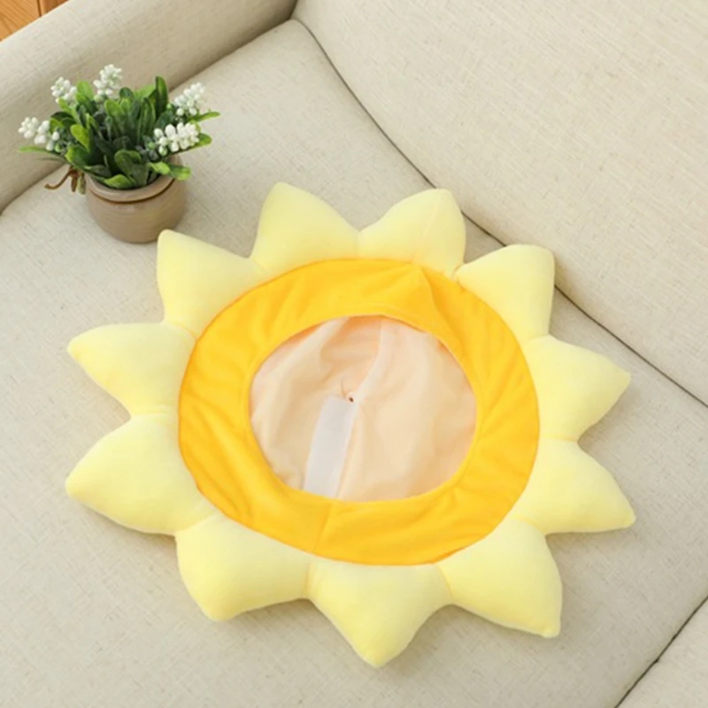 Cartoon Yellow Sunflower Plush Hat Funny Stuffed Toy Headgear Cap Party Props Drop Shipping