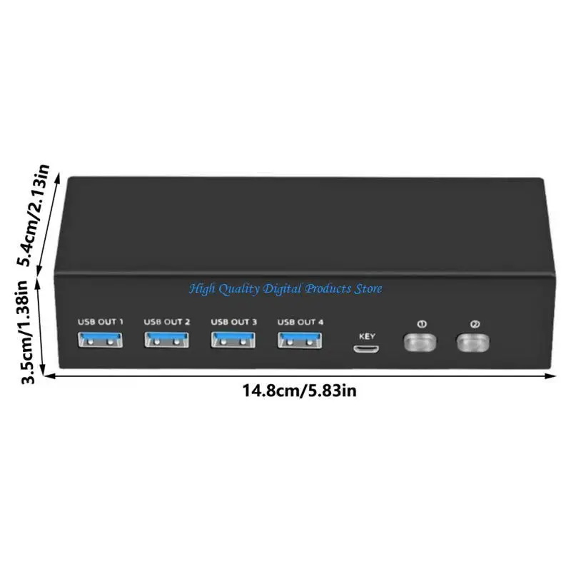 U2je USB3.0 KVM Switcher 2 Monitors 2 Computers 8k@60Hz monitoren kvm met 4 USB3.0