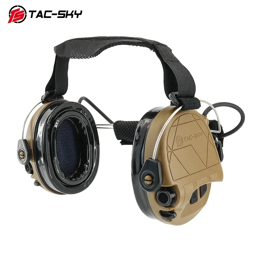 TS TAC-SKY New TAC-302 IPSC Rear Overhead Design Noise Canceling Tactical Communication Headset with Silicone Earcups