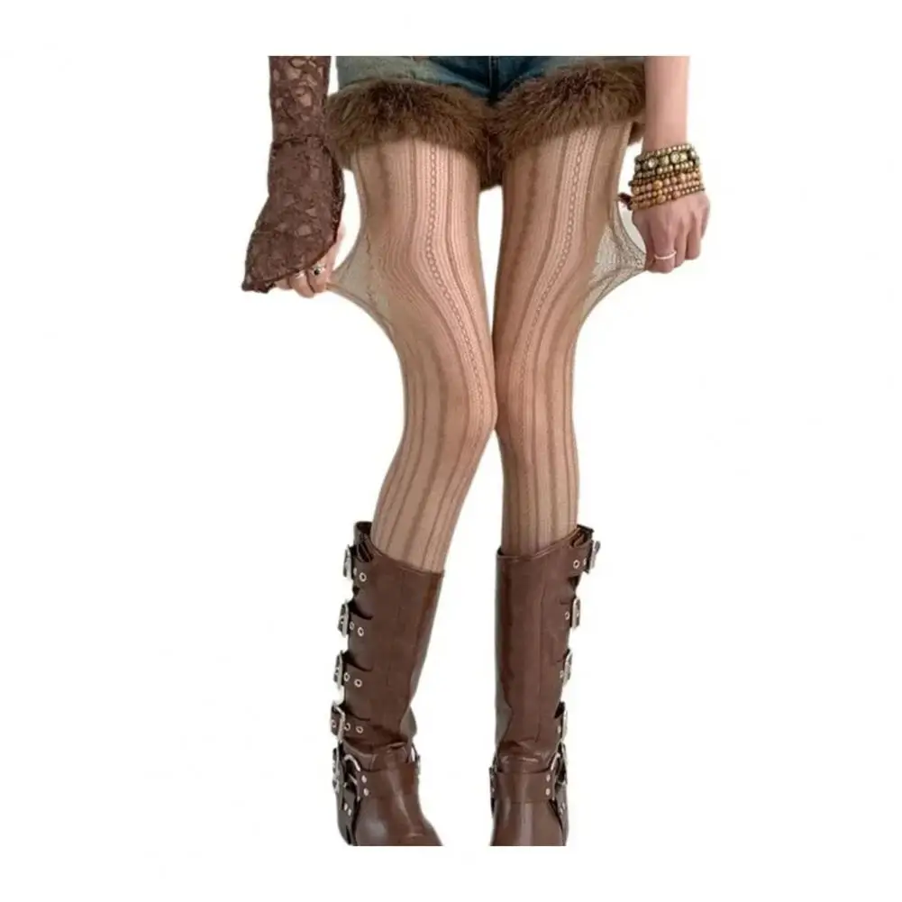 Выдолбленные кружевные колготки в геометрическую полоску с рисунком, ажурные колготки для женщин, чулки, колготки, носки Medias Mujeres Колготки