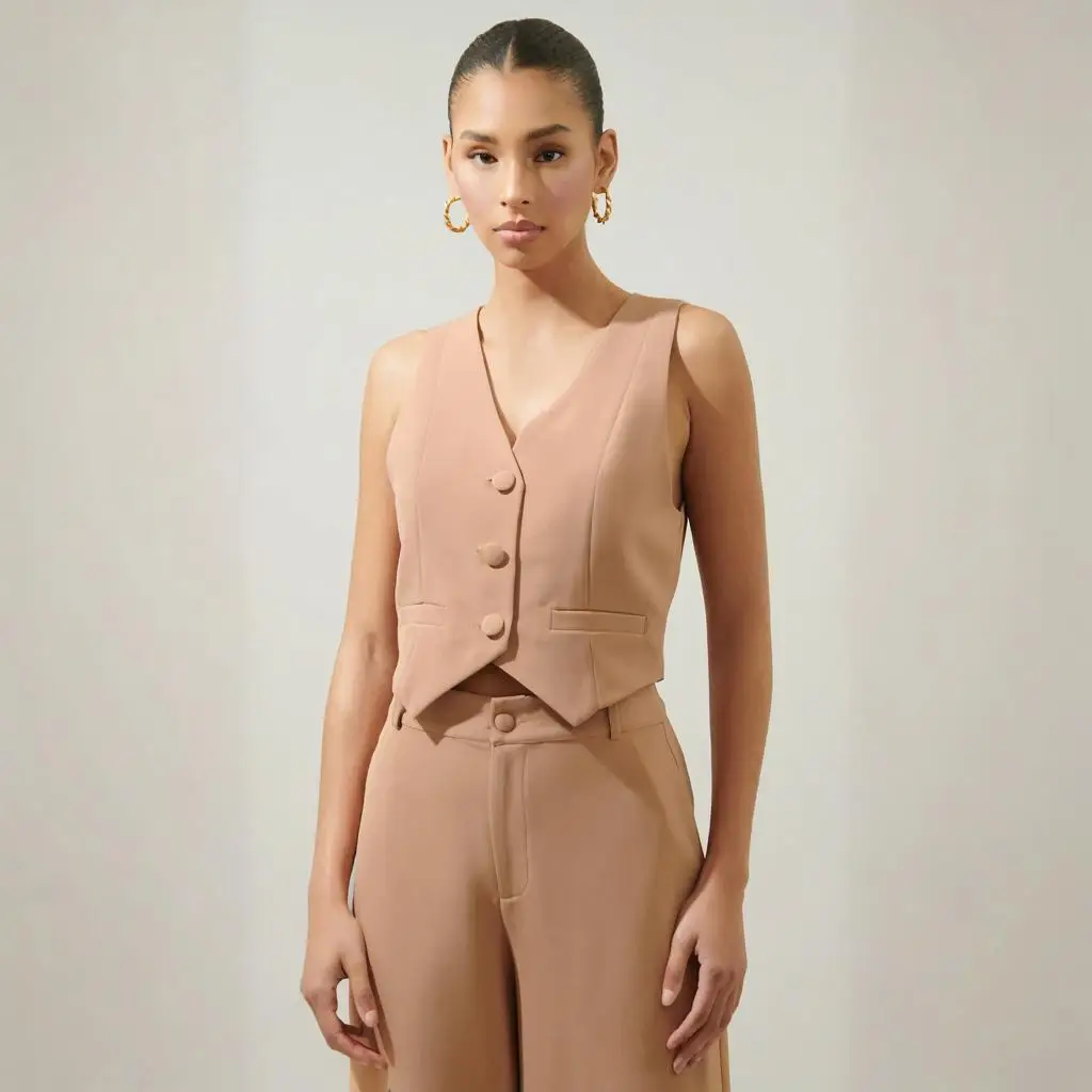 

Vest Pants Suits for Women 2 Piece Set Business Casual Daily Fashion Outfits Sleeveless Holiday Vest Suit Customized