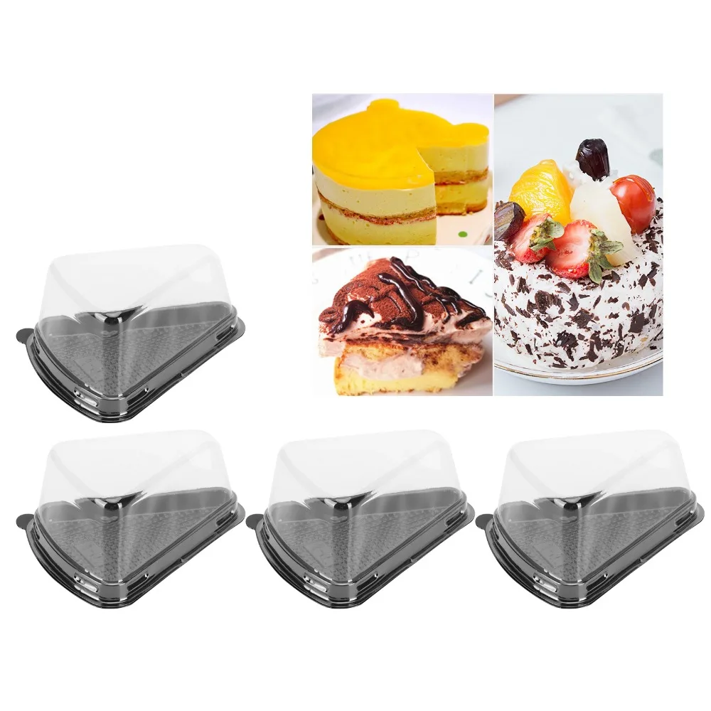 100PCS PET Triangle Cake Slice Container Transparent Stackable Cheesecake Container Food Grade Odorless Dessert Packaging Box