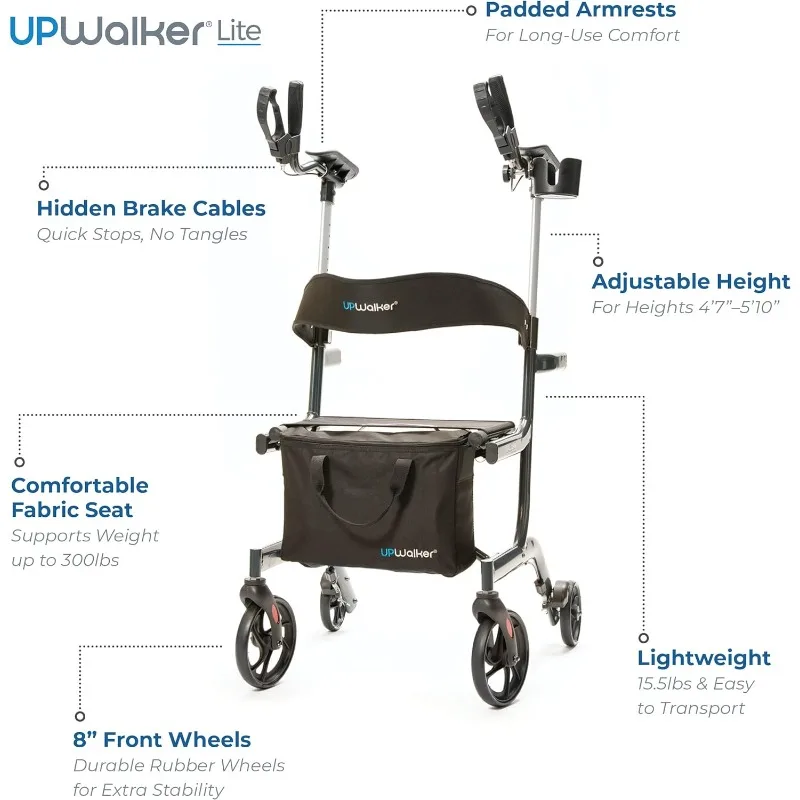 Imagem -05 - Upwalker Lite-o Walker Vertical Original Premium Lightpeso Ajustável Rollator Construção Estreita Mar