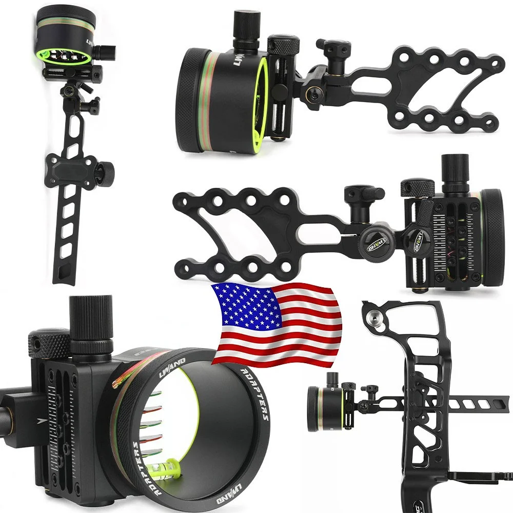 

Bow Sight 5Pin Adjustable Fiber Optic Alloy Portable Durable for Compound Bow Target Shooting Practice Outdoor