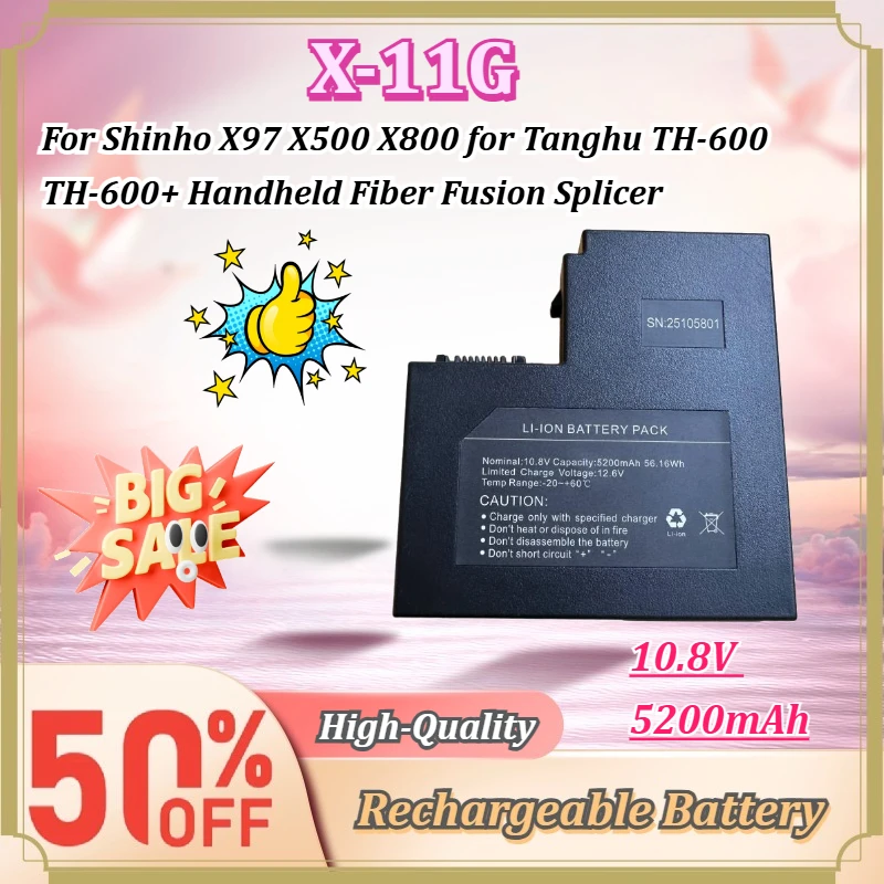 For Shinho X97 X500 X800 for Tanghu TH-600 TH-600+ Handheld Fiber Fusion Splicer X-11G 10.8V 5200mAh Rechargeable Li-ion Battery
