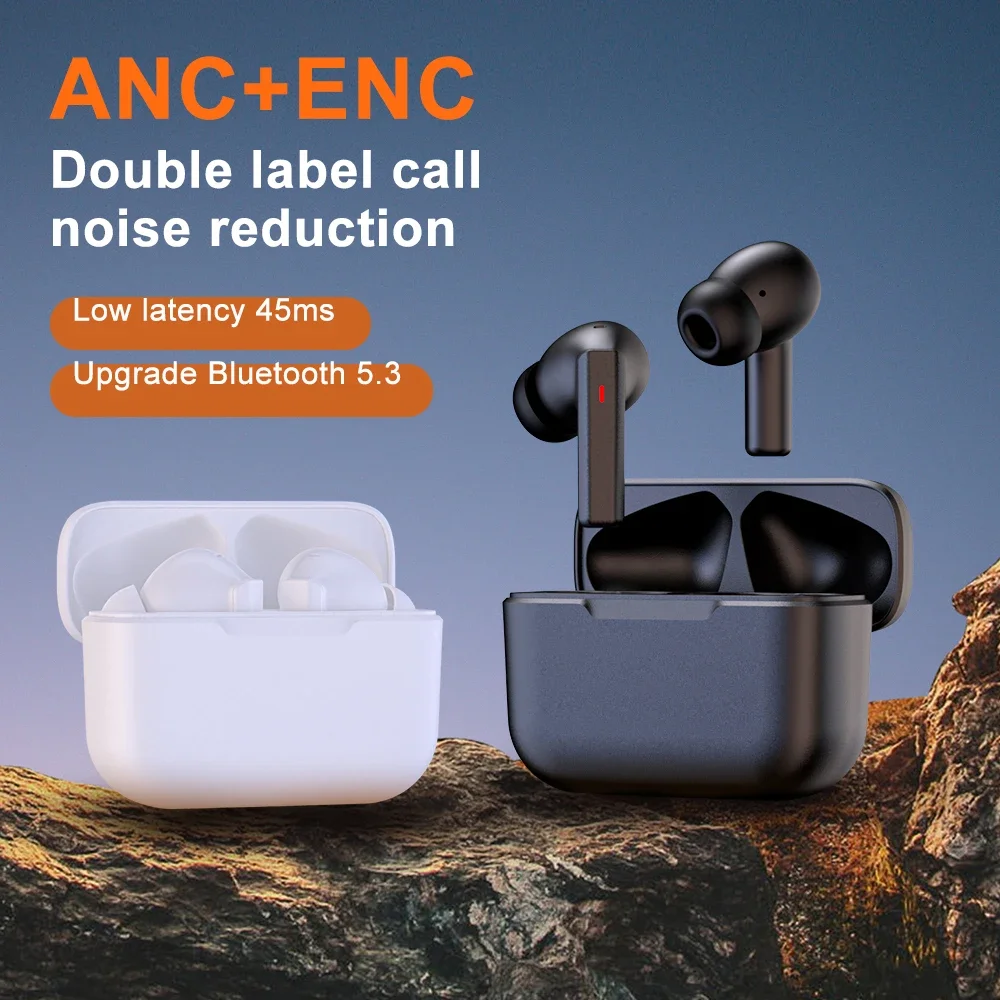 Новинка, беспроводные наушники M12 ANC с активным шумоподавлением, Bluetooth 5,3, наушники с 2 микрофонами, ENC, HD, TWS наушники, HiFi наушники