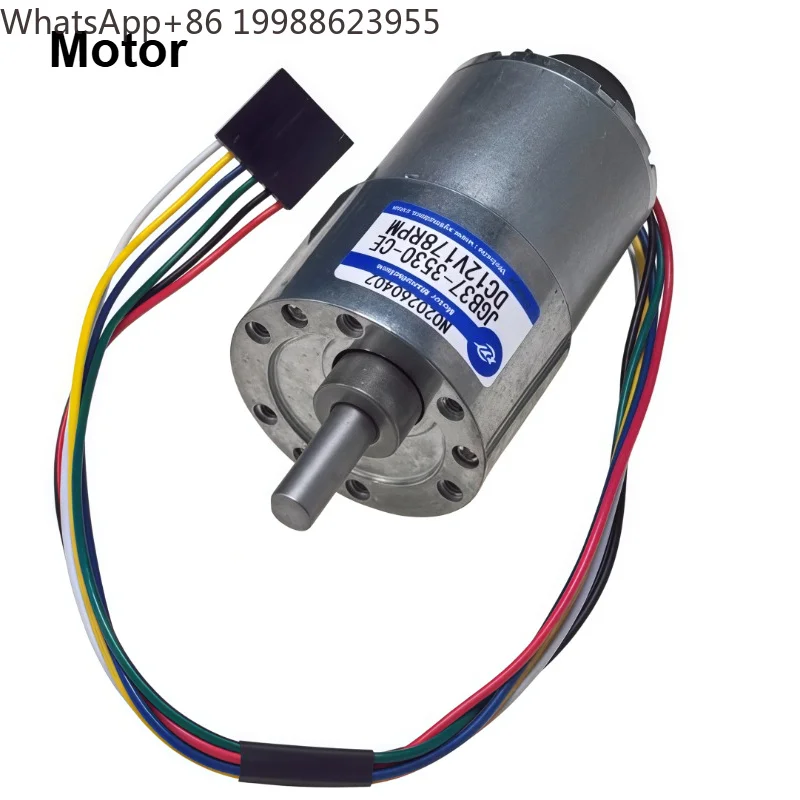 JGB37-3530 Micro DC Motor with Encoder All Metal Gear AB Dual Phase Encoder Speed Signal Feedback Reduction DC Motor High Torque