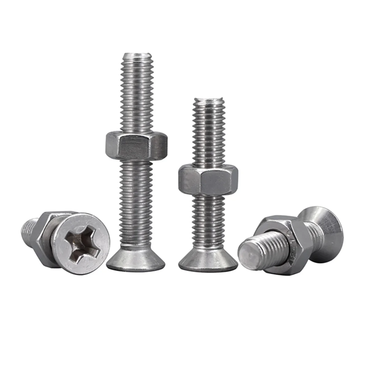 304 SS Countersunk Head / Flat Head Phillips Screws Nut Combination  M3-M12