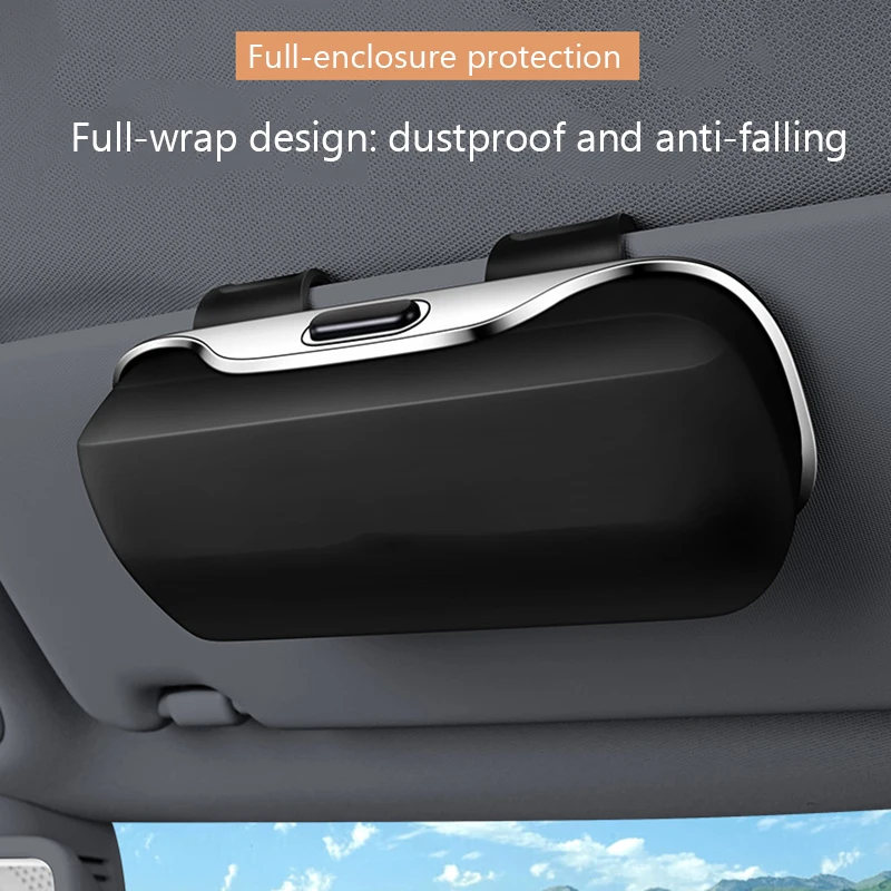 

Press Switch Car Glasses Box Sun Visor Glasses Holder Internal Soft Fabric Scratch Resistant Shock-proof Eyeglasses Storage Case