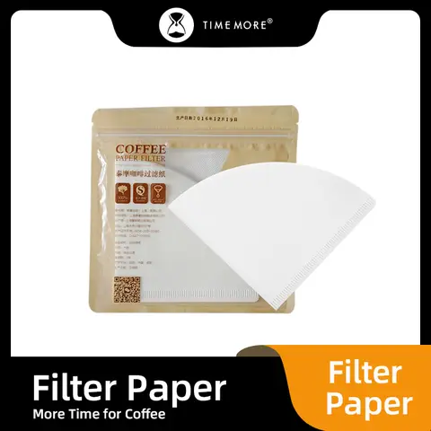 TIMEMORE Store – papier filtre pour cafetière, tasse d'égouttement à la main, 50 pièces, ventilateur de filtre pour Machine à café américaine en forme de V