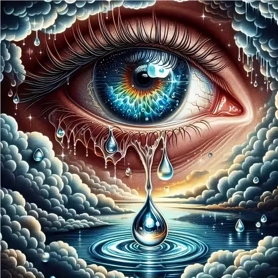 5d Diy Diamond Painting fantasy eye tears lake landscape full Diamond Mosiac Home Decor 3D Embroidery Wall Art Gift home decor