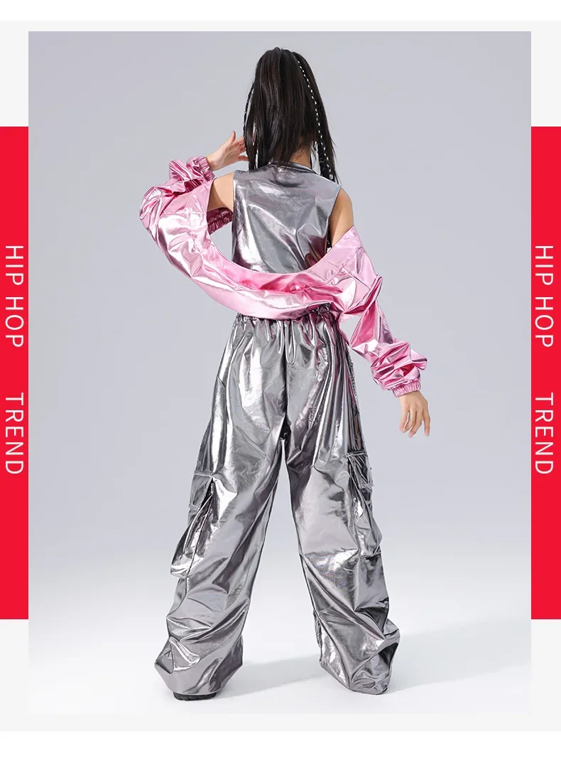 Jazz-Tanzkostüme für Mädchen, dehnbare Paillettenkleidung in leuchtenden Farben, Street-Dance-Outfits, Bühnenkostüme, Wettbewerbskostüme, Modenschau, Teamkostüme. – Detail 4