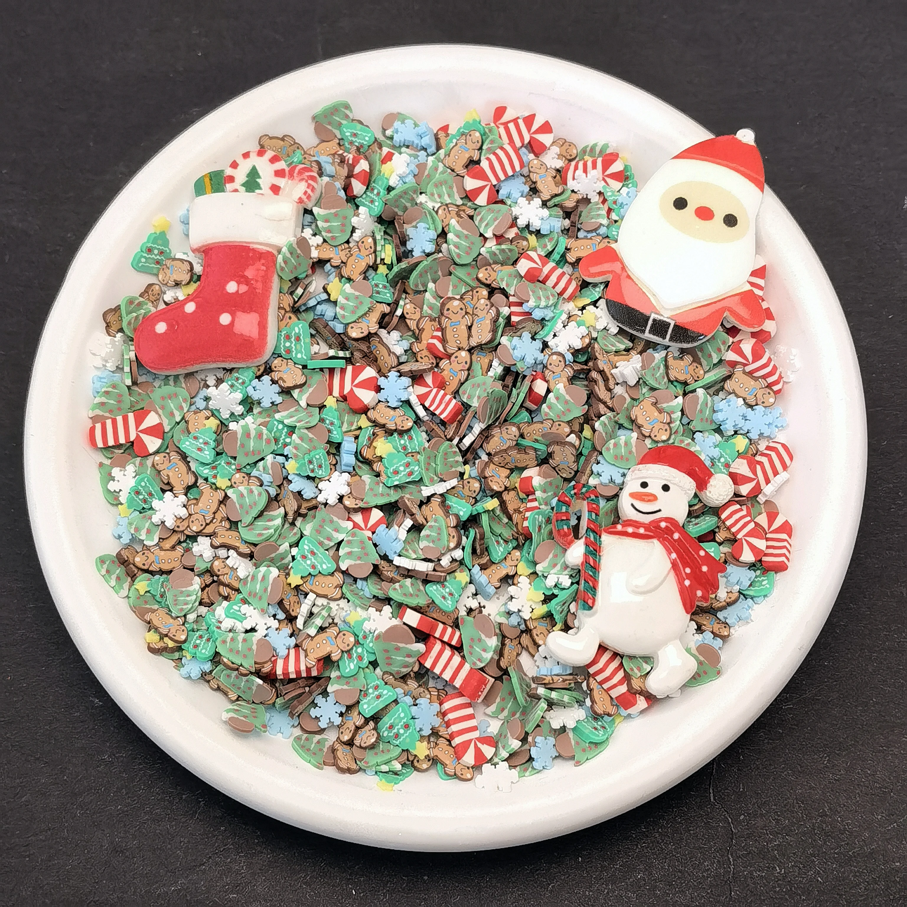 Christmas Tree Slices Polymer Hot Clay Sprinkles For Shaker Art Decoration DIY Crystal Slime Filling Accessories