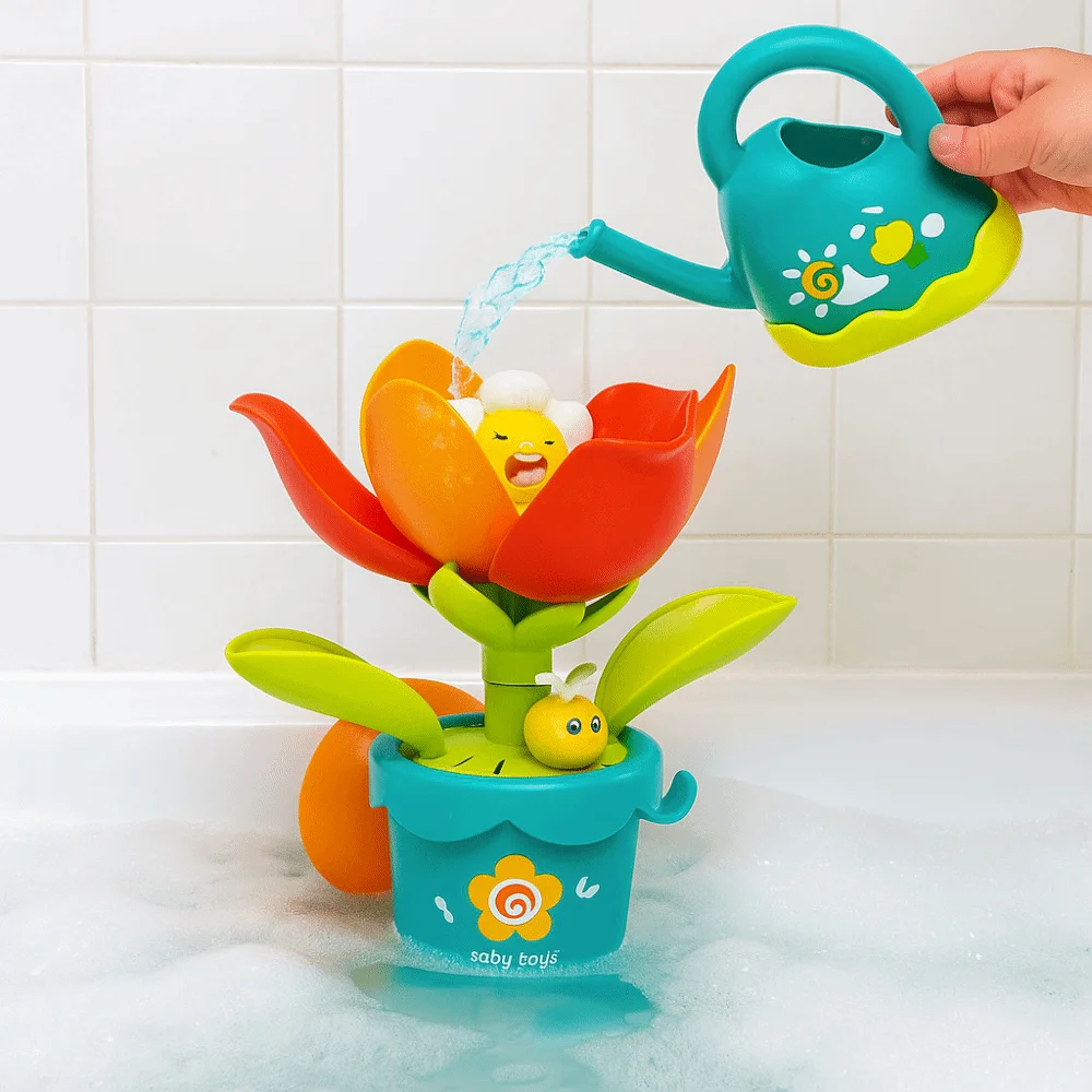 Suction Cup Watering Flowers Bathtub Toy Educational Sensory Play Kids & Toddlers Bath Toy Strong Suction ABS