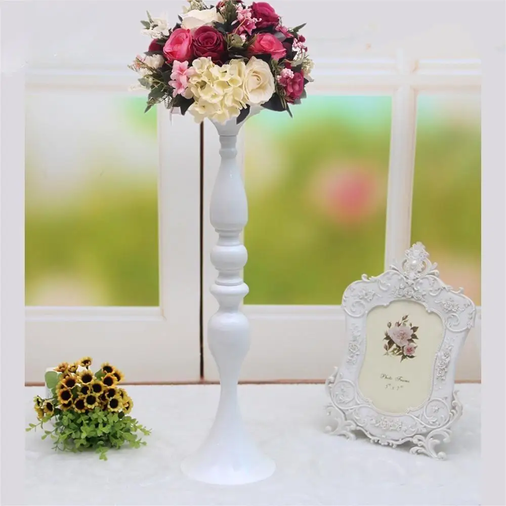 

50cm/20" White Metal Candle Holders Candle Stick Wedding Centerpiece Event Road Lead Flower Stands Rack Home Vase 10 PCS / lot