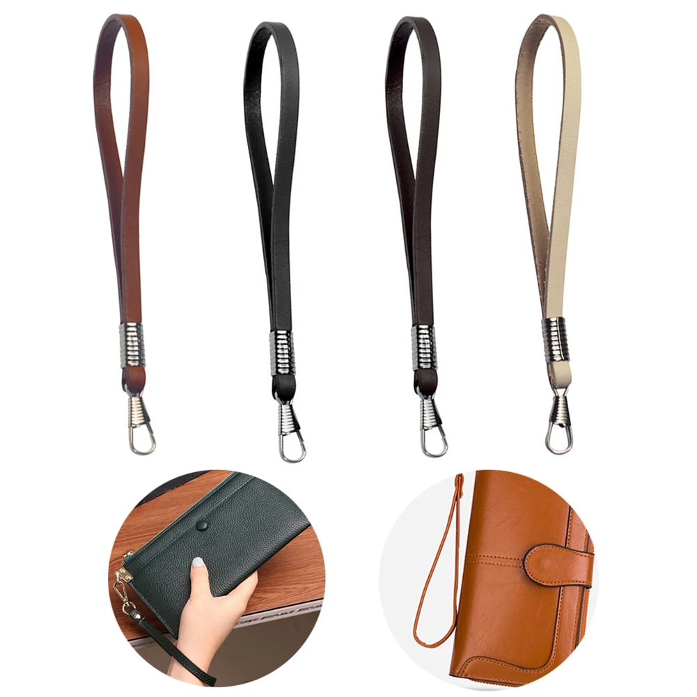 100% Genuine Leather Handbag Strap Bag Replacement Wrist Strap Buckle Wrist Strap Hands-Free Wristlet for Purse Wallets Keychain