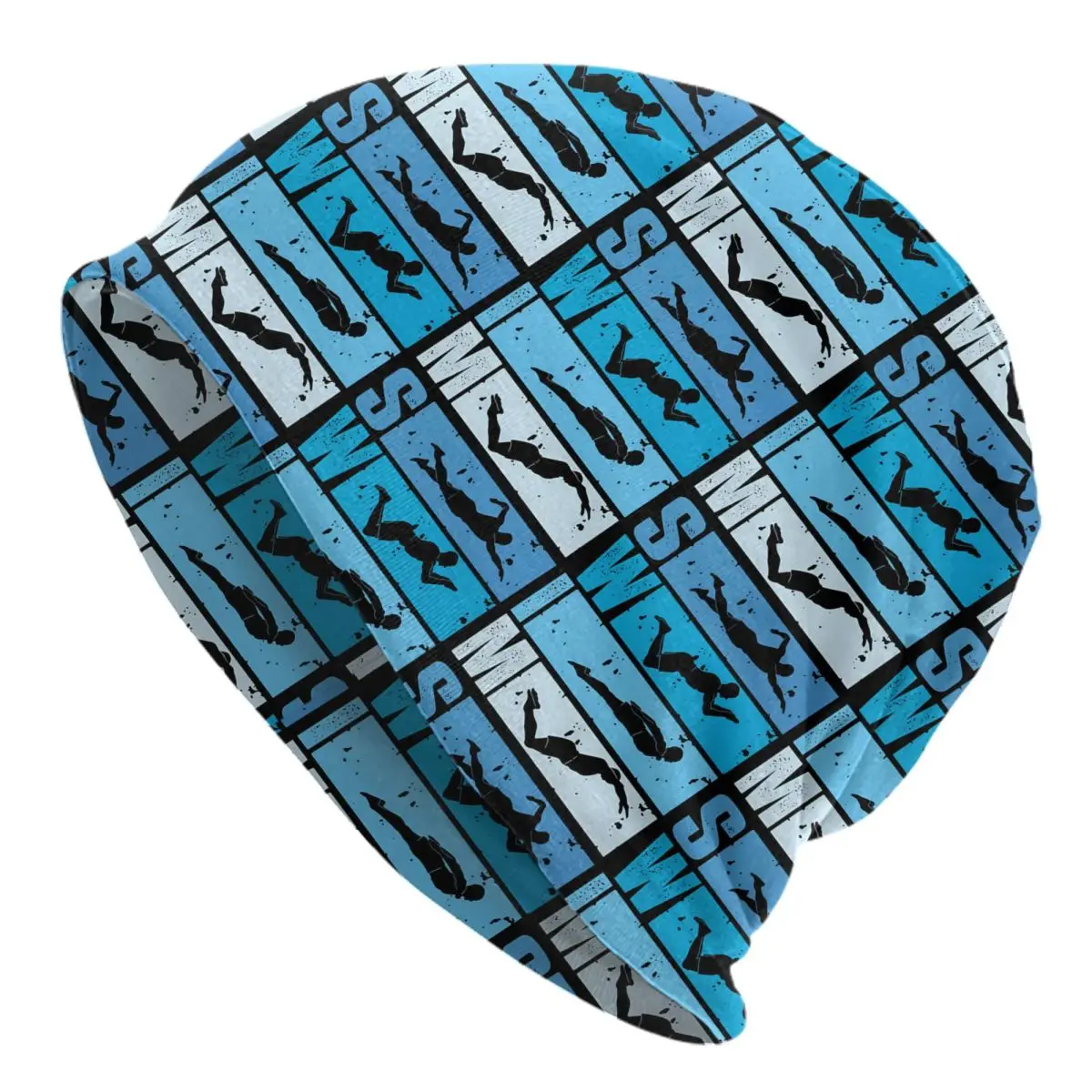 Custom Scuba Dive Flag High Visibility Swim Bonnet Hats Knitted Hat For Men Women Winter Warm Alert Skullies Beanies Caps