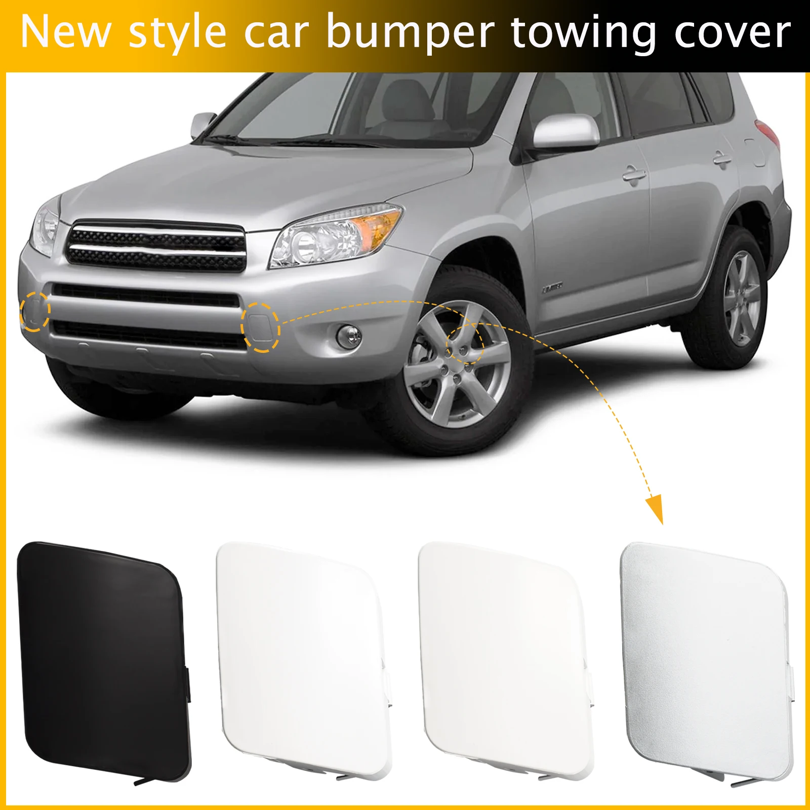 

Front Bumper Tow Hook Cap Towing Eye Cover For Toyota RAV4 2006-2008 53286-42931 53285-42930 Car Accessories